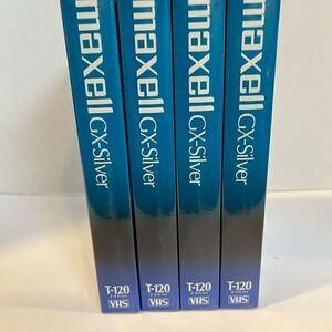 Maxell High Quality GX-Silver 120 Min VHS - 4 Pack